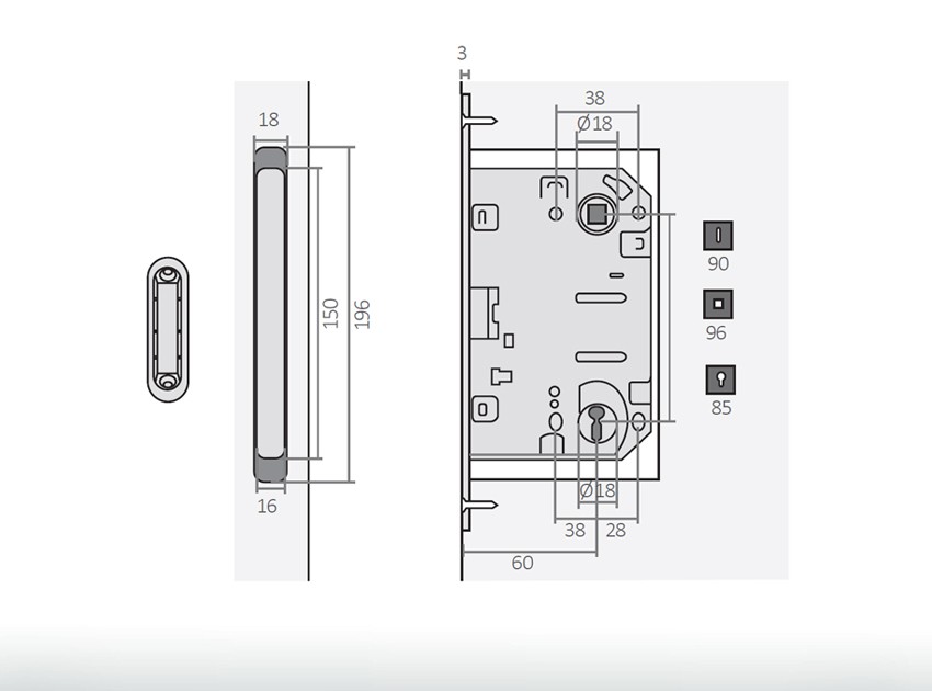 Desenho técnico - Kit de ferragens STD ALU