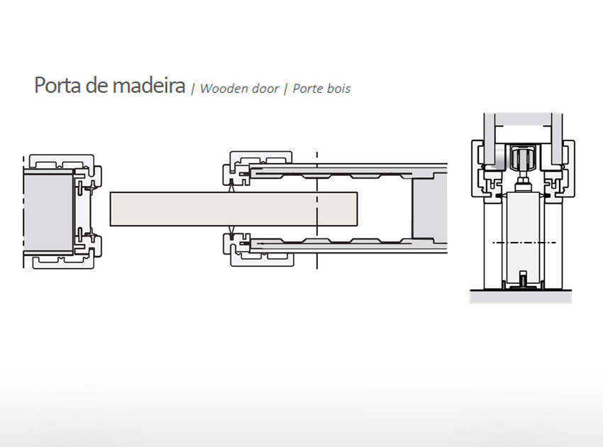 Batente WPC para porta de correr modelo UNICO
