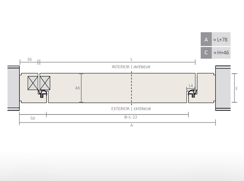 Batente porta batente Compact
