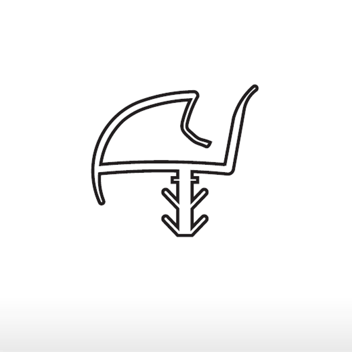 737 F - Borracha para aro de porta de abrir (alumínio)